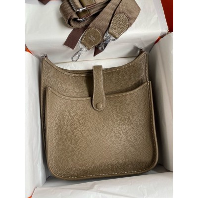 Hermes Evelyne III PM 29 Handmade Bag in Taupe Clemence Leather