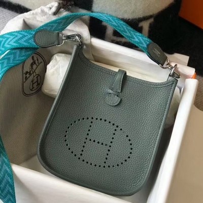 Hermes Evelyne III TPM Bag In Vert Amande Clemence Leather HSBS60704