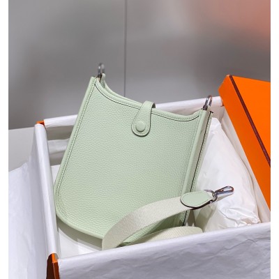 Hermes Evelyne III TPM Bag In Vert Fizz Clemence Leather