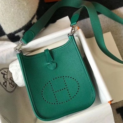 Hermes Evelyne III TPM Bag In Vert Vertigo Clemence Leather HSBS60716