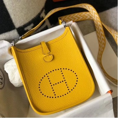 Hermes Evelyne III TPM Bag In Yellow Clemence Leather HSBS60721