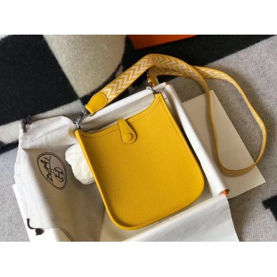 Hermes Evelyne III TPM Bag In Yellow Clemence Leather