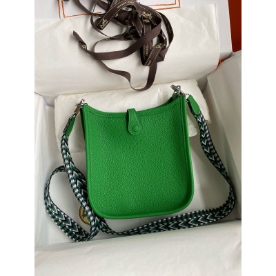 Hermes Evelyne Mini Handmade Bag in Bamboo Clemence Leather