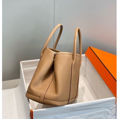 Hermes Garden Party 30 Bag In Chai Taurillon Leather