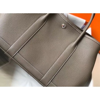 Hermes Garden Party 30 Bag In Taupe Taurillon Leather