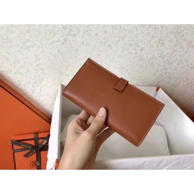 Hermes Gold Swift Bearn Gusset Wallet