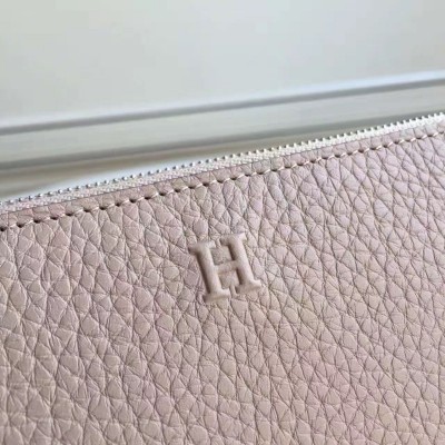 Hermes Grey Clemence Azap Zipped Wallet