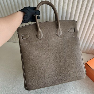 Hermes HAC Birkin 40 Handmade Bag in Taupe Clemence Leather