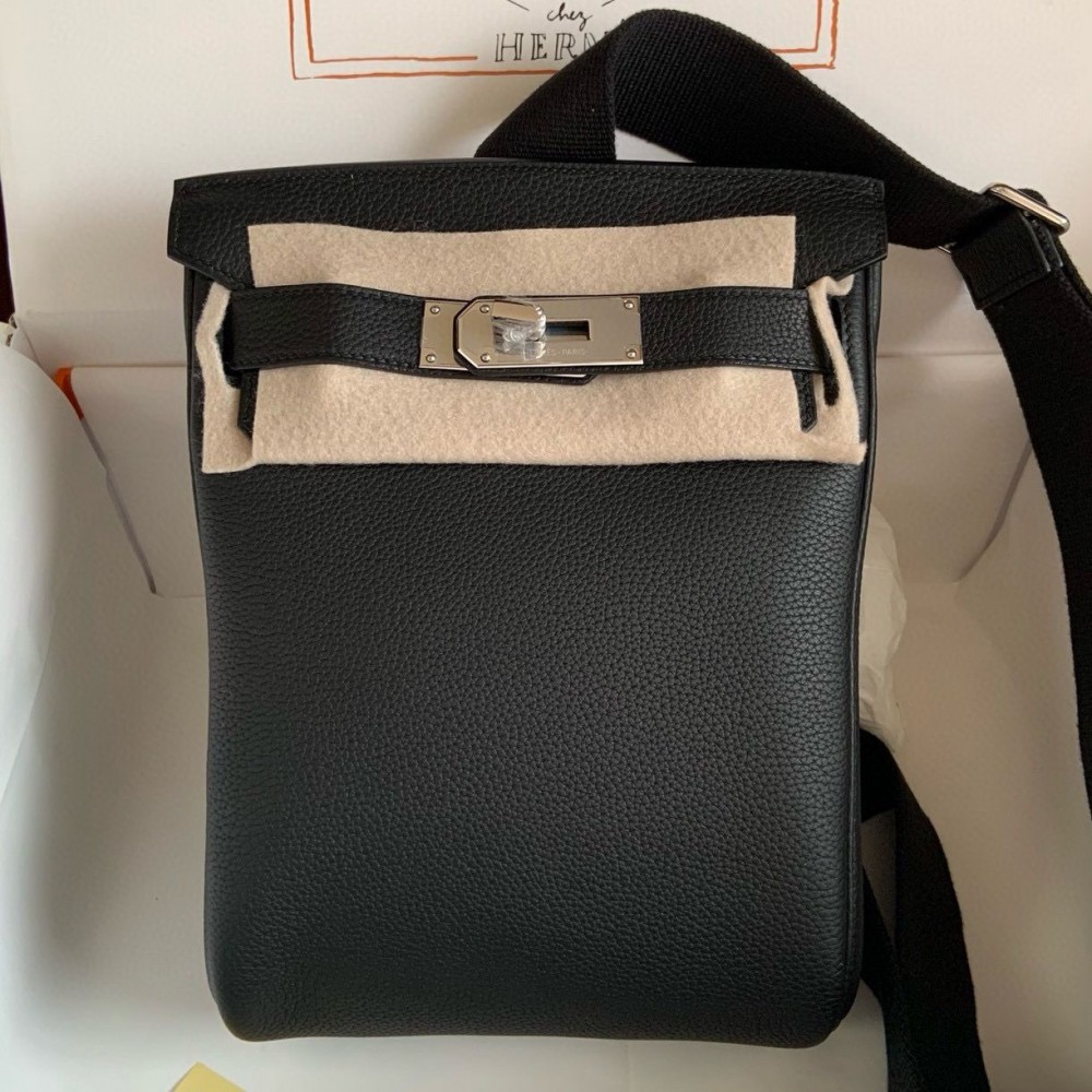 Hermes Hac a Dos PM Backpack in Black Clemence Leather