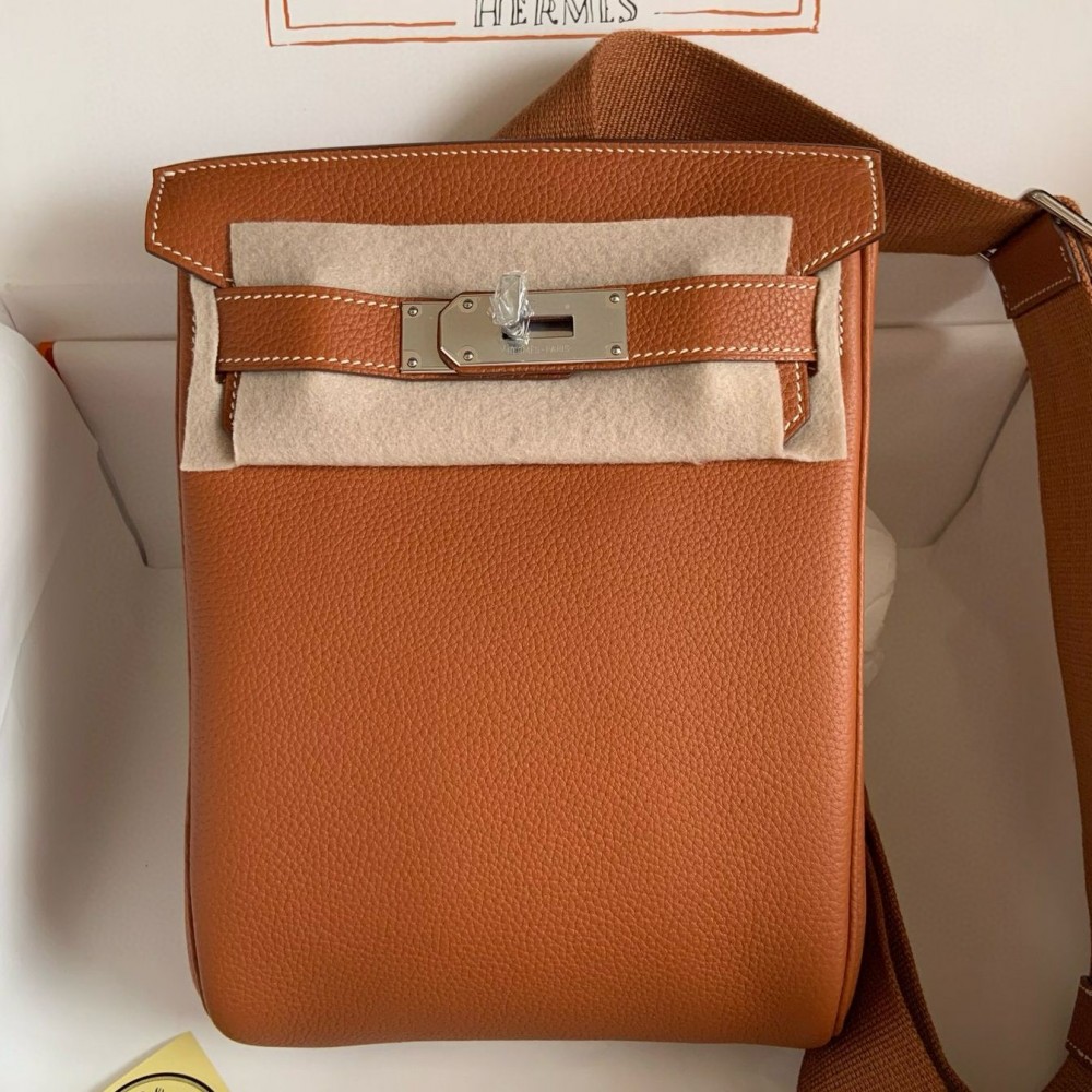 Hermes Hac a Dos PM Backpack in Gold Clemence Leather