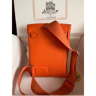 Hermes Hac a Dos PM Backpack in Orange Clemence Leather