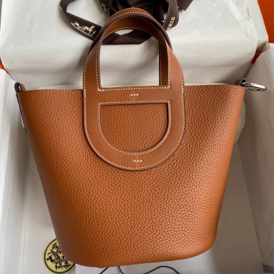 Hermes In The Loop 18 Handmade Bag in Gold Clemence Leather HSBS60912