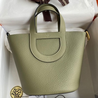 Hermes In The Loop 18 Handmade Bag in Sauge Clemence Leatherther HSBS60903