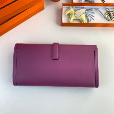 Hermes Jige Elan 29 Clutch Bag In Anemone Swift Calfskin