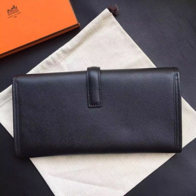 Hermes Jige Elan 29 Clutch Bag In Black Epsom Calfskin