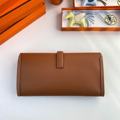 Hermes Jige Elan 29 Clutch Bag In Gold Swift Calfskin