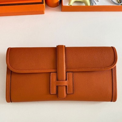 Hermes Jige Elan 29 Clutch Bag In Orange Epsom Leather HSBS60910