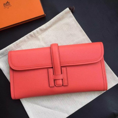 Hermes Jige Elan 29 Clutch Bag In Rouge Pivoine Epsom Calfskin HSBS62101