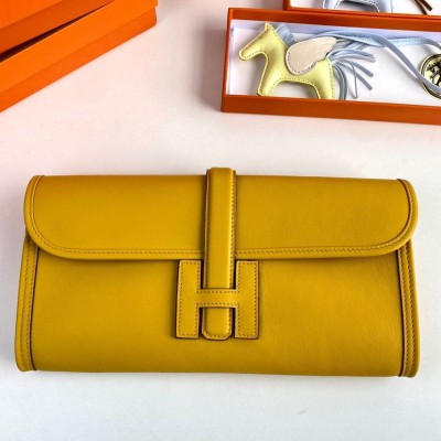 Hermes Jige Elan 29 Clutch Bag In Yellow Swift Calfskin HSBS60934