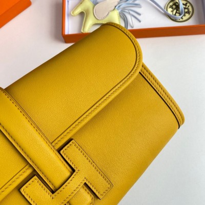 Hermes Jige Elan 29 Clutch Bag In Yellow Swift Calfskin