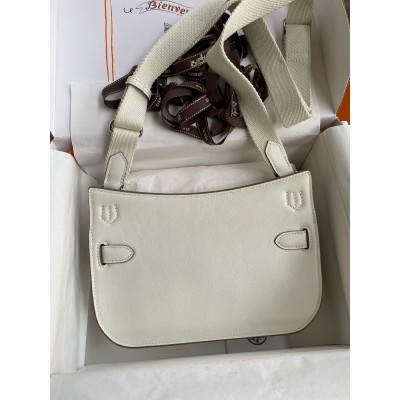 Hermes Jypsiere Mini Handmade Bag In Beton Swift Calfskin