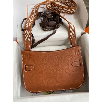 Hermes Jypsiere Mini Handmade Bag In Gold Evercolor Calfskin