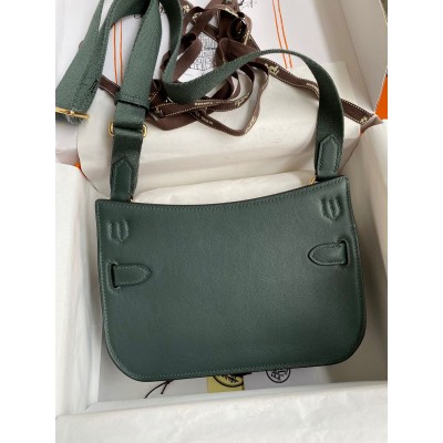 Hermes Jypsiere Mini Handmade Bag In Vert Rousseau Swift Calfskin