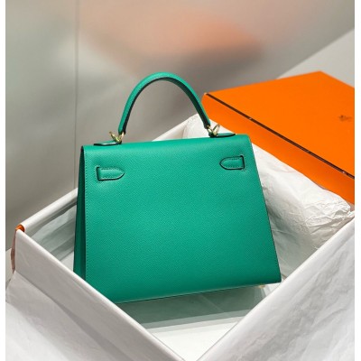 Hermes Kelly 25cm Sellier Bag In Vert Jade Epsom Leather