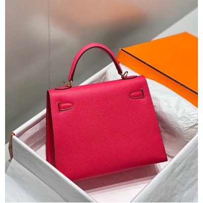 Hermes Kelly 28cm Bag In Rose Extreme Epsom Leather GHW