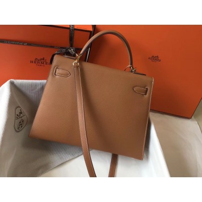 Hermes Kelly 32cm Bag In Gold Epsom Leather GHW