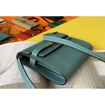 Hermes Kelly Classique To Go Wallet In Blue Jean Epsom Calfskin