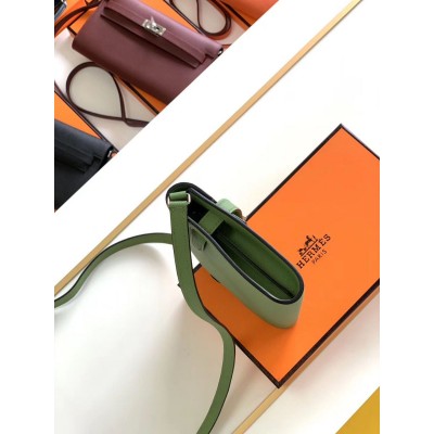 Hermes Kelly Classique To Go Wallet In Vert Criquet Epsom Calfskin