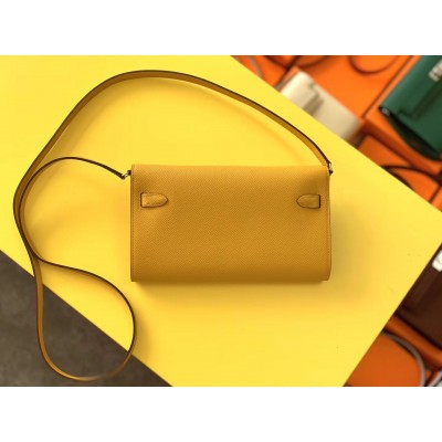 Hermes Kelly Classique To Go Wallet In Yellow Epsom Calfskin