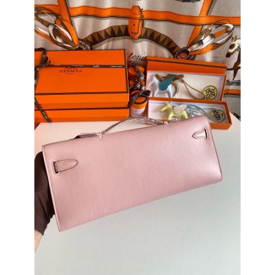 Hermes Kelly Cut Handmade Bag in Rose Sakura Swift Leather