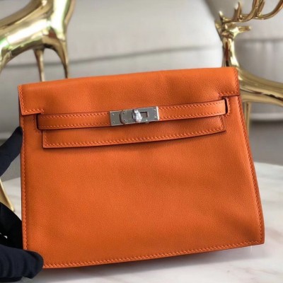 Hermes Kelly Danse Handmade Bag In Orange Swift Leather HSBS60001