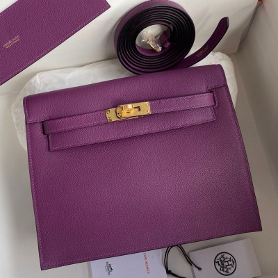 Hermes Kelly Danse II Bag In Anemone Evercolor Calfskin HSBS61162