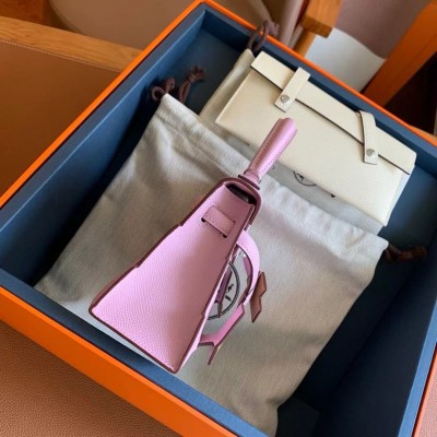 Hermes Kelly Doll Picto Bag in Mauve Sylvestre Epsom Calfskin