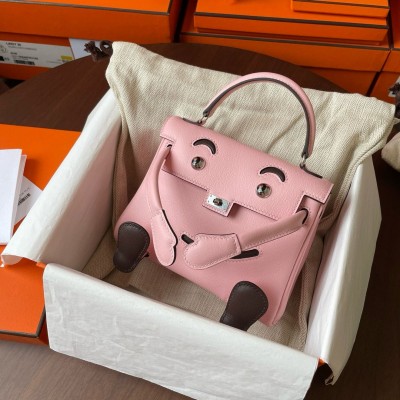 Hermes Kelly Doll Quelle Idole Bag in Rose Sakura Swift Calfskin