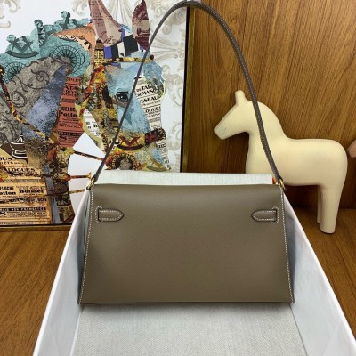 Hermes Kelly Elan Handmade Bag In Taupe Epsom Leather