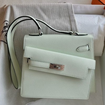 Hermes Kelly En Desordre 20 Handmade Bag in Vert Fizz Epsom Calfskin HSBS61246