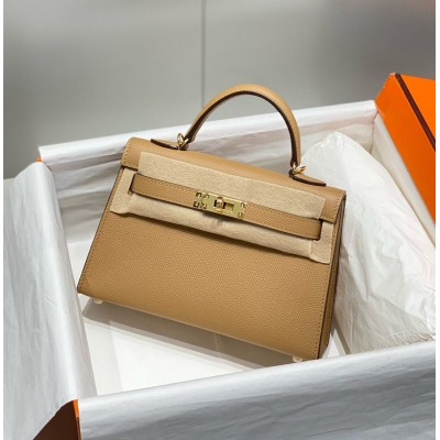 Hermes Kelly Mini II Bag In Chai Epsom Leather GHW HSBS61273