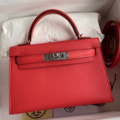 Hermes Kelly Mini II Sellier Handmade Bag In Piment Epsom Calfskin HSBS61344