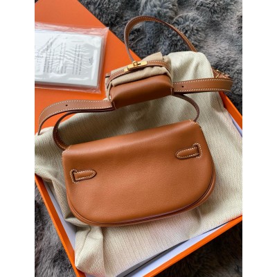 Hermes Kelly Moove Handmade Bag in Gold Swift Calfskin