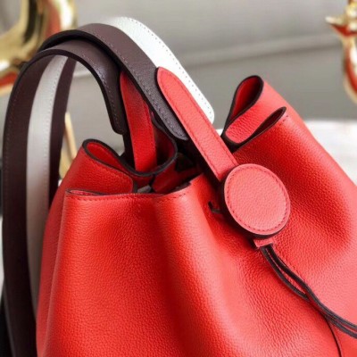 Hermes Licol 17cm Bag In Red Evercolor Calfskin