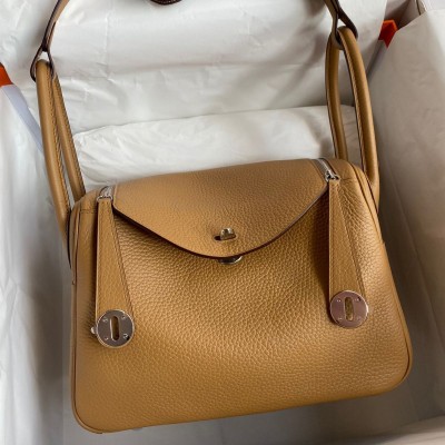 Hermes Lindy 26 Handmade Bag In Biscuit Clemence Leather HSBS61679