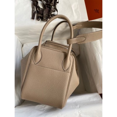 Hermes Lindy 30 Handmade Bag In Tourterelle Clemence Leather