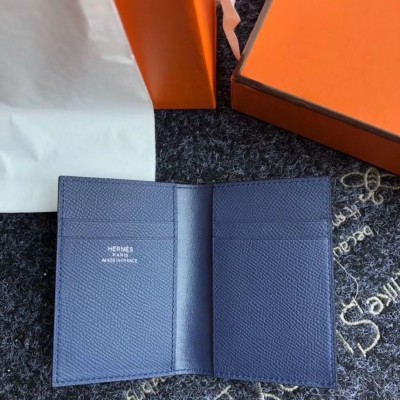 Hermes MC2 Euclide Card Holder In Sapphire Epsom Leather