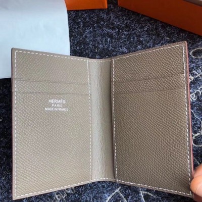 Hermes MC2 Euclide Card Holder In Taupe Epsom Leather