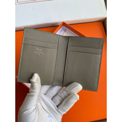 Hermes MC2 Euclide Card Holder in Tourterelle Shiny Alligator Leather