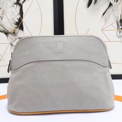 Hermes Medium Bolide Travel Case In Grey Cotton HSBS61816